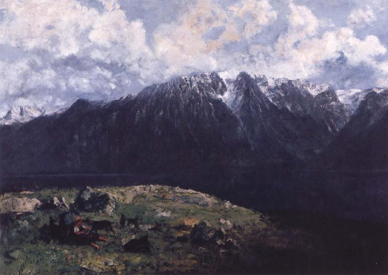Gustave Courbet Panoramic View of the Alps Norge oil painting art